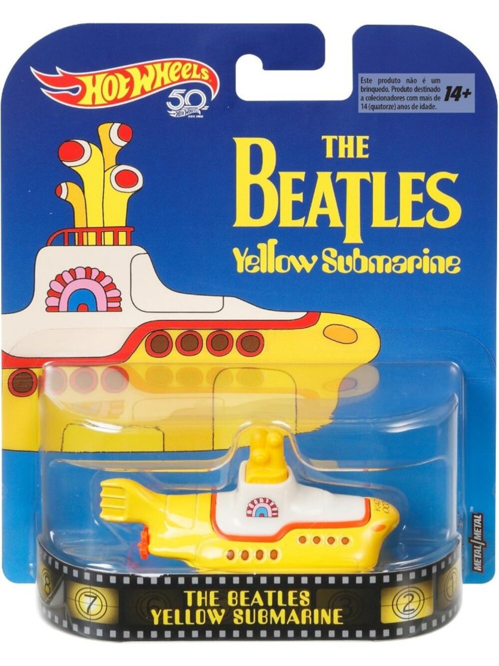 Vintage Yellow Submarine Hot Wheels Car, 1:64 Scale Collectible Toy Vehicle